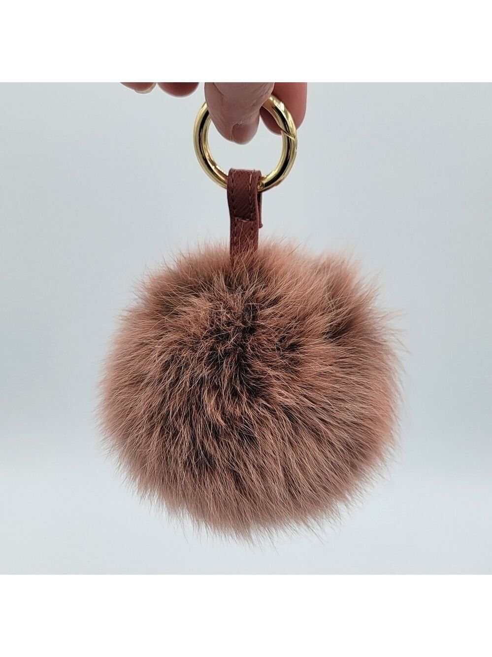 Pink Mauve Poof Faux Fur Bag Charm #2690